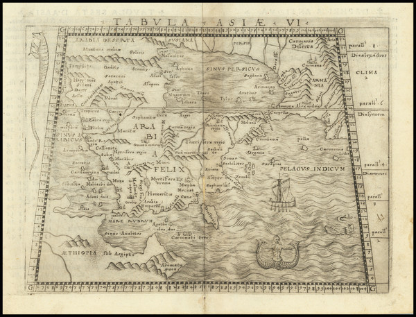 21-Middle East and Arabian Peninsula Map By Giacomo Gastaldi