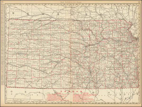 47-Kansas Map By Rand McNally & Company