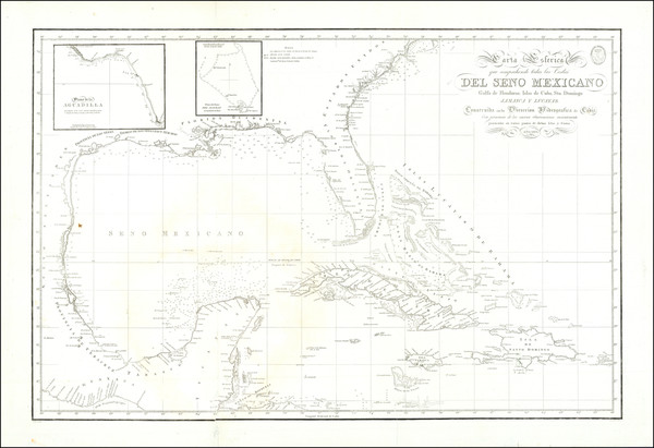 46-Florida, South, Texas and Caribbean Map By Direccion Hidrografica de Madrid