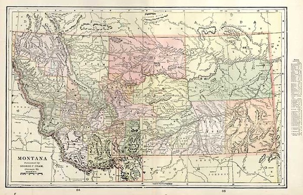 100-Plains and Rocky Mountains Map By George F. Cram