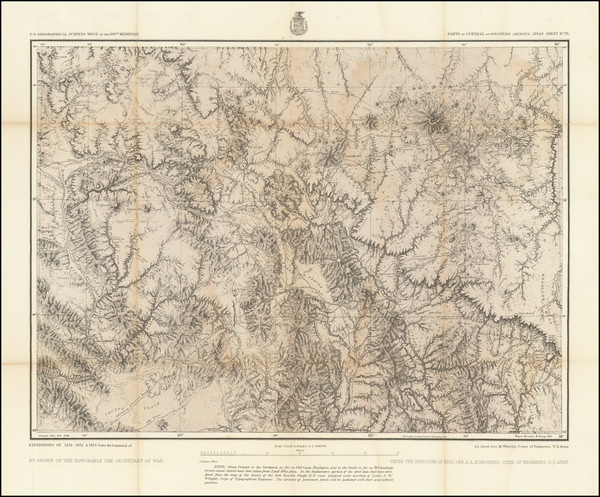 72-Arizona Map By George M. Wheeler