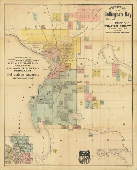 51-Washington Map By W.H. Whitney