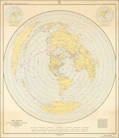 60-World and New York City Map By U.S. Coast & Geodetic Survey