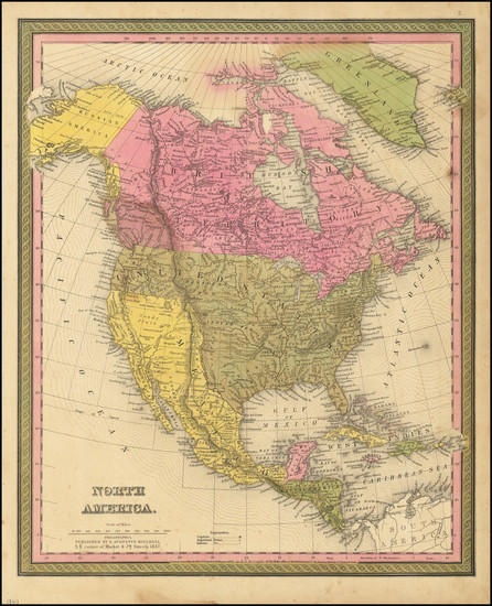 42-North America Map By Samuel Augustus Mitchell