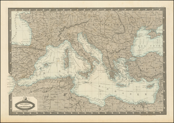 95-Mediterranean Map By F.A. Garnier