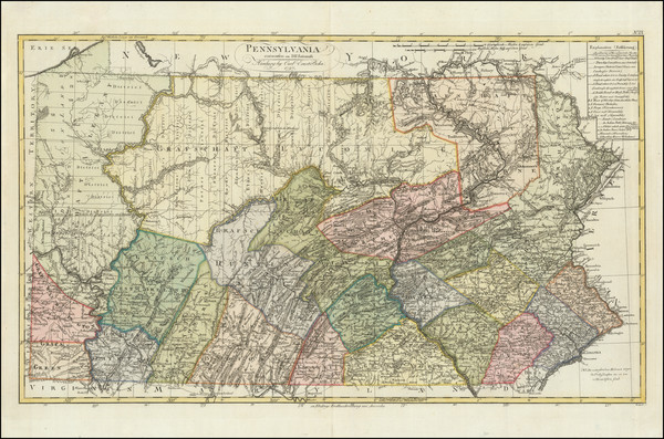 16-Pennsylvania Map By Daniel Friedrich Sotzmann