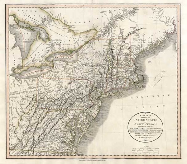 26-New England, Mid-Atlantic and Midwest Map By John Cary