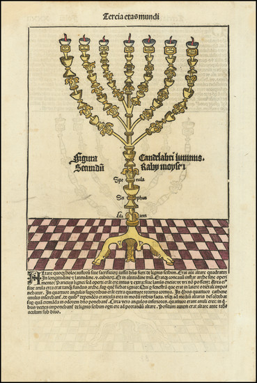 85-Holy Land and Prints & Drawings Map By Hartmann Schedel