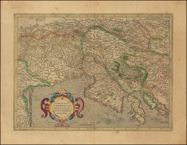 98-Croatia & Slovenia and Northern Italy Map By Gerhard Mercator
