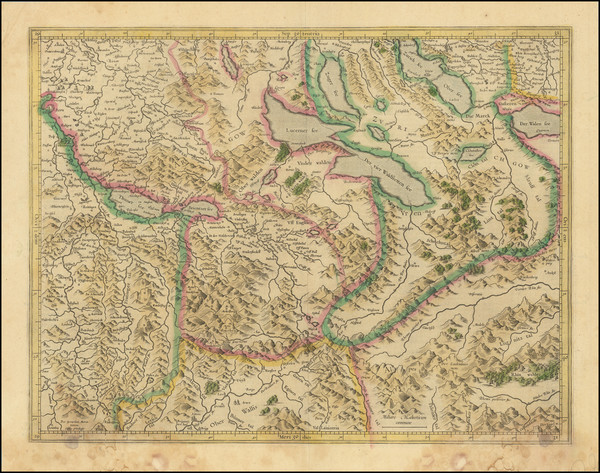 77-Switzerland Map By  Gerard Mercator