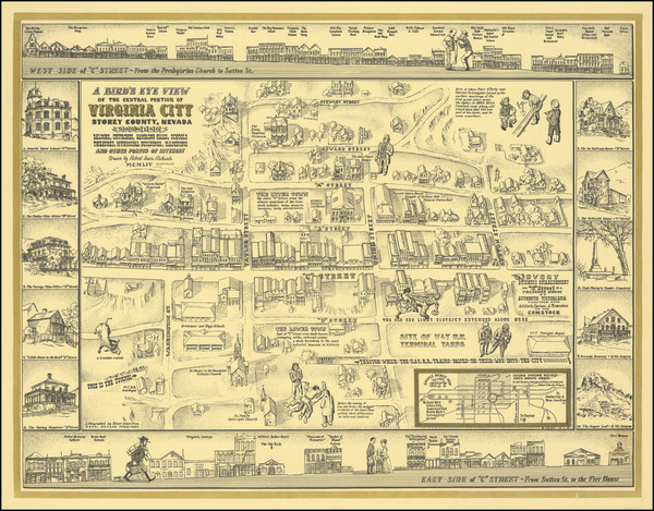 33-Nevada and Pictorial Maps Map By Robert Lewis Richards