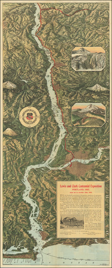 95-Oregon and Washington Map By Poole Brothers / Oregon Railway & Navigation Company