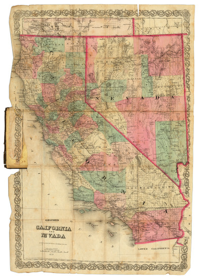 72-Nevada and California Map By G.W.  & C.B. Colton