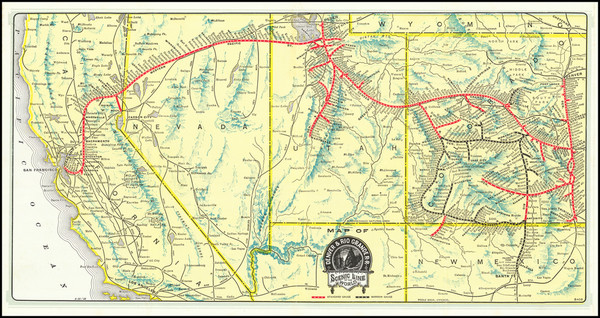 22-Southwest Map By Denver & Rio Grande RR