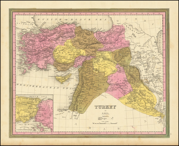 86-Turkey, Cyprus and Turkey & Asia Minor Map By Henry Schenk Tanner