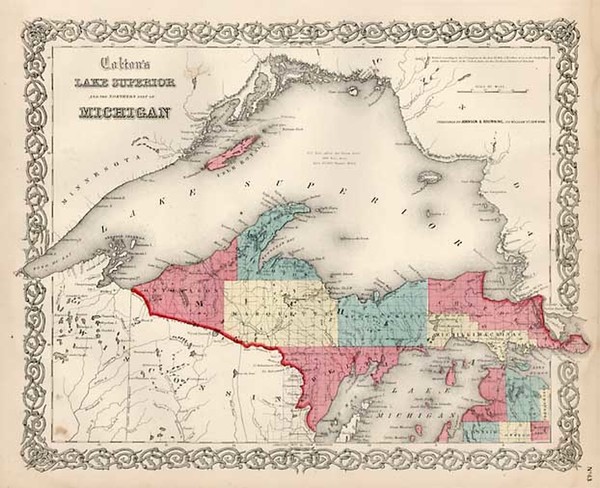 51-Midwest Map By Joseph Hutchins Colton