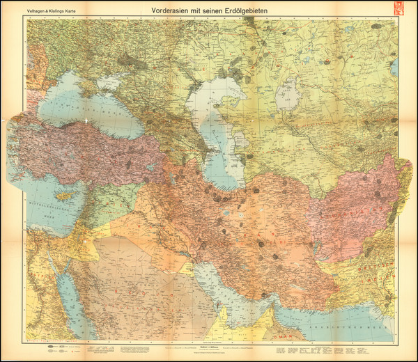 46-Middle East and World War II Map By Velhagen & Klasing