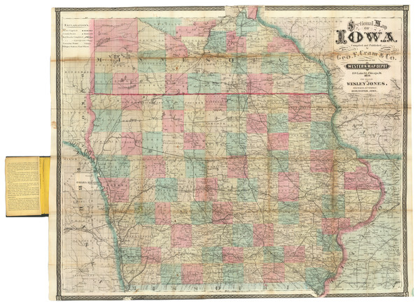 42-Iowa Map By George F. Cram