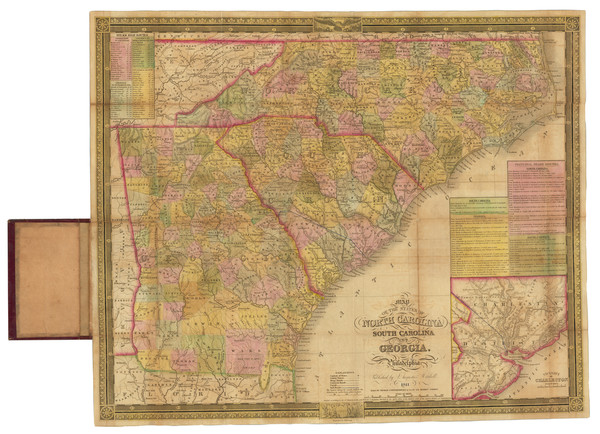 94-Georgia, North Carolina and South Carolina Map By Samuel Augustus Mitchell