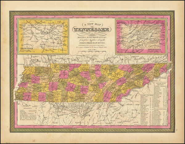 75-Tennessee Map By Samuel Augustus Mitchell