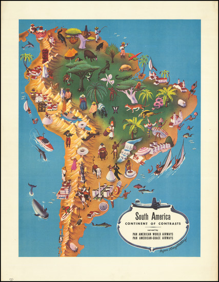 61-South America and Pictorial Maps Map By Ayres Houghtelling