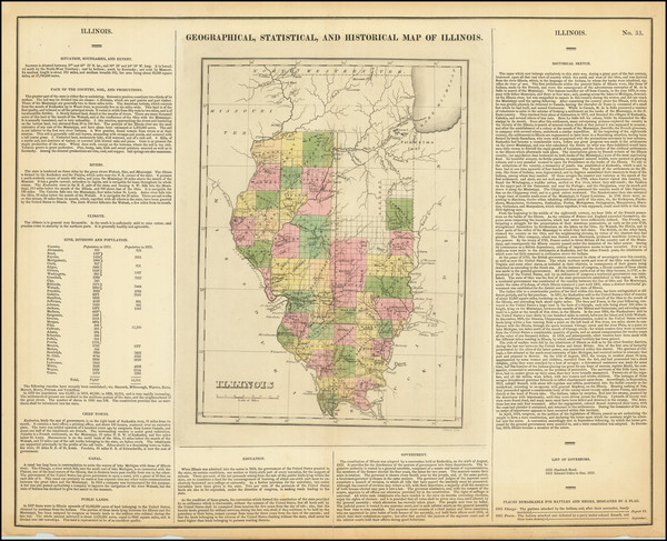9-Illinois Map By Henry Charles Carey  &  Isaac Lea