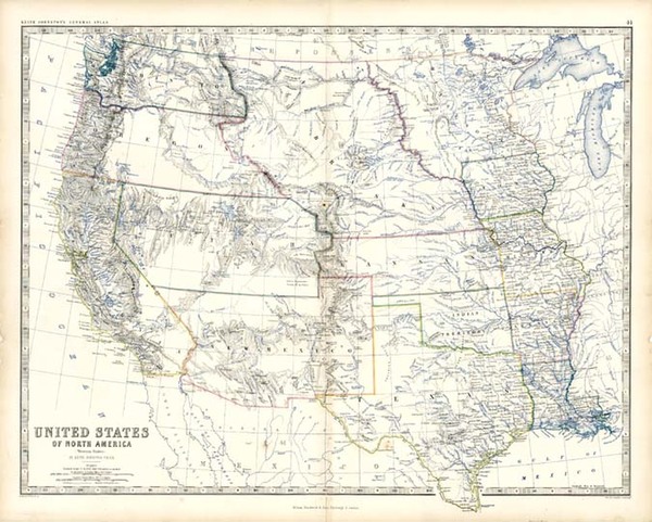 100-Plains, Southwest and Rocky Mountains Map By W. & A.K. Johnston