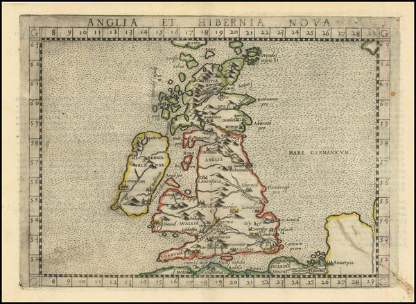 8-British Isles Map By Girolamo Ruscelli