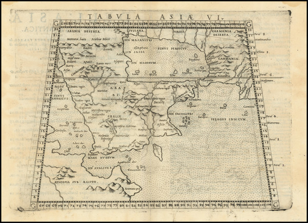 60-Middle East and Arabian Peninsula Map By Girolamo Ruscelli