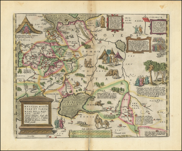 46-Russia, Ukraine, Central Asia & Caucasus and Russia in Asia Map By Abraham Ortelius