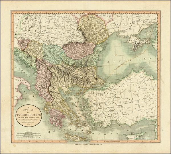 17-Balkans, Turkey, Turkey & Asia Minor and Greece Map By John Cary