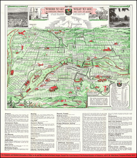 86-Oregon and Pictorial Maps Map By Marguerite Gillespie