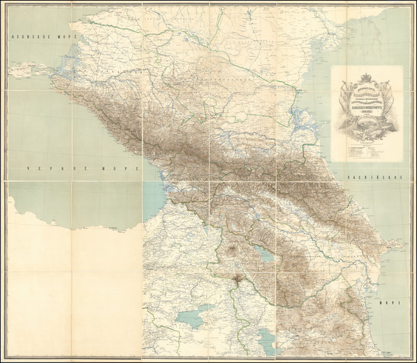 85-Central Asia & Caucasus Map By Military Topographic Department of the Caucasus