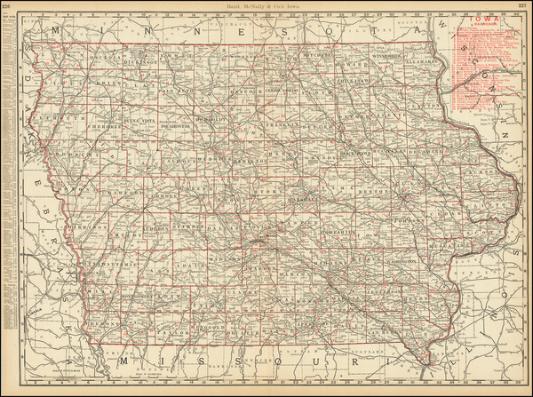 42-Iowa Map By Rand McNally & Company