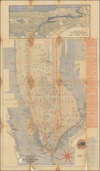 96-New York City Map By D.A. Edsall & Co.