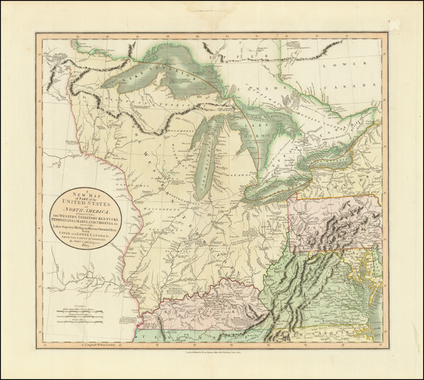 67-Mid-Atlantic, Midwest and Canada Map By John Cary