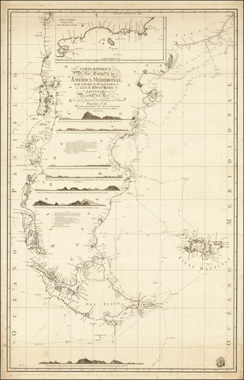 89-South America, Argentina and Chile Map By Direccion Hidrografica de Madrid