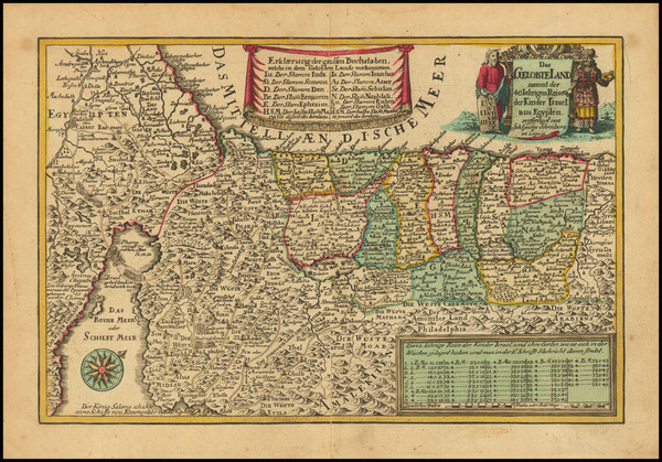 52-Holy Land Map By Johann George Schreiber