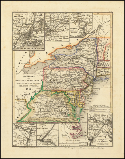 64-New York State, Mid-Atlantic, Pennsylvania, West Virginia, Southeast and Virginia Map By Joseph