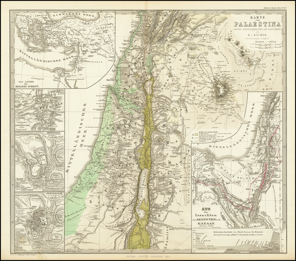 45-Holy Land Map By Adolf Stieler