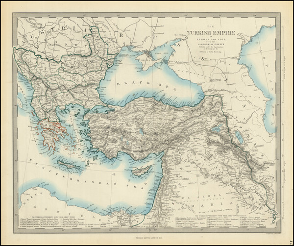 79-Turkey, Turkey & Asia Minor and Greece Map By Letts