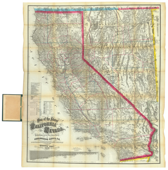 72-Nevada and California Map By Warren Holt / Charles Drayton Gibbes