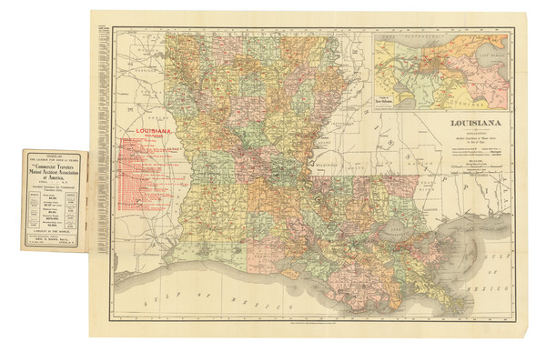 86-Louisiana and New Orleans Map By Rand McNally & Company