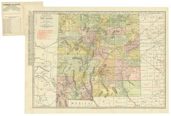 51-New Mexico Map By Rand McNally & Company