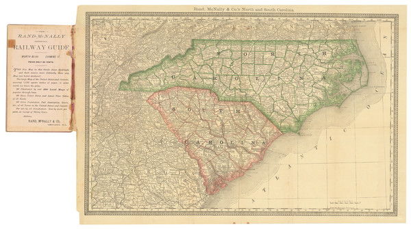 89-North Carolina and South Carolina Map By Rand McNally & Company