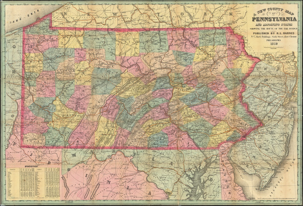 55-New Jersey, Pennsylvania, Maryland and Delaware Map By R.L. Barnes