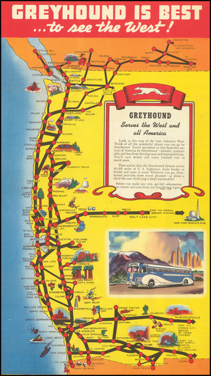 60-Arizona, Utah, New Mexico, Utah, Oregon, Washington, Pictorial Maps and California Map By Greyh