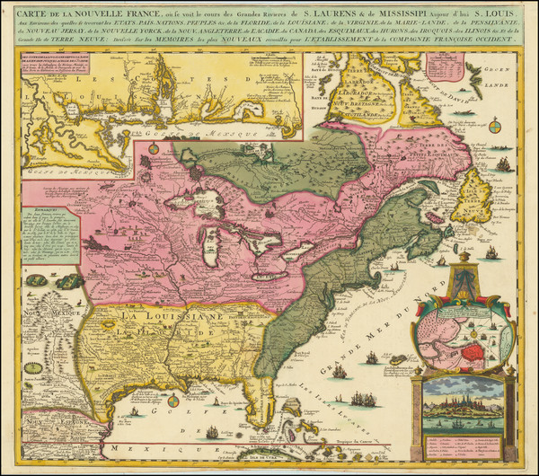 70-United States, Midwest and Canada Map By Nicolas de Fer