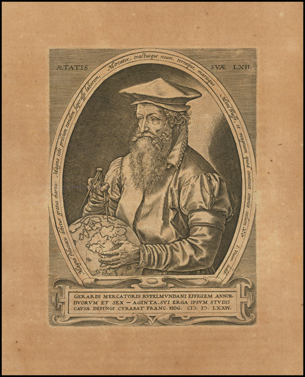 7-Polar Maps, Title Pages, Portraits & People and America Map By  Gerard Mercator