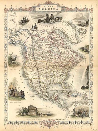 47-North America Map By John Tallis